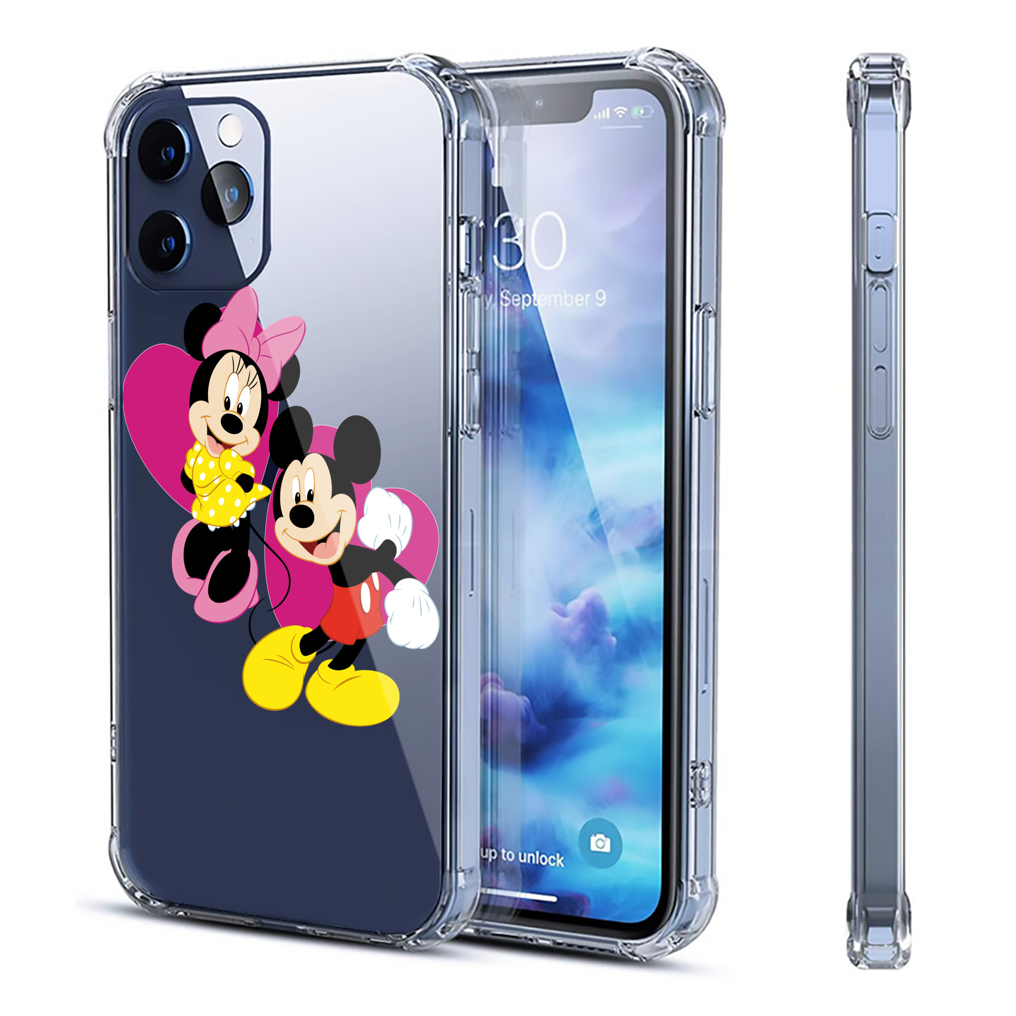 （画像用） ミッキーマウス Mickey Mouse 【iPhone 12シリーズ対応】透明スマホケース（クリアソフトケース）